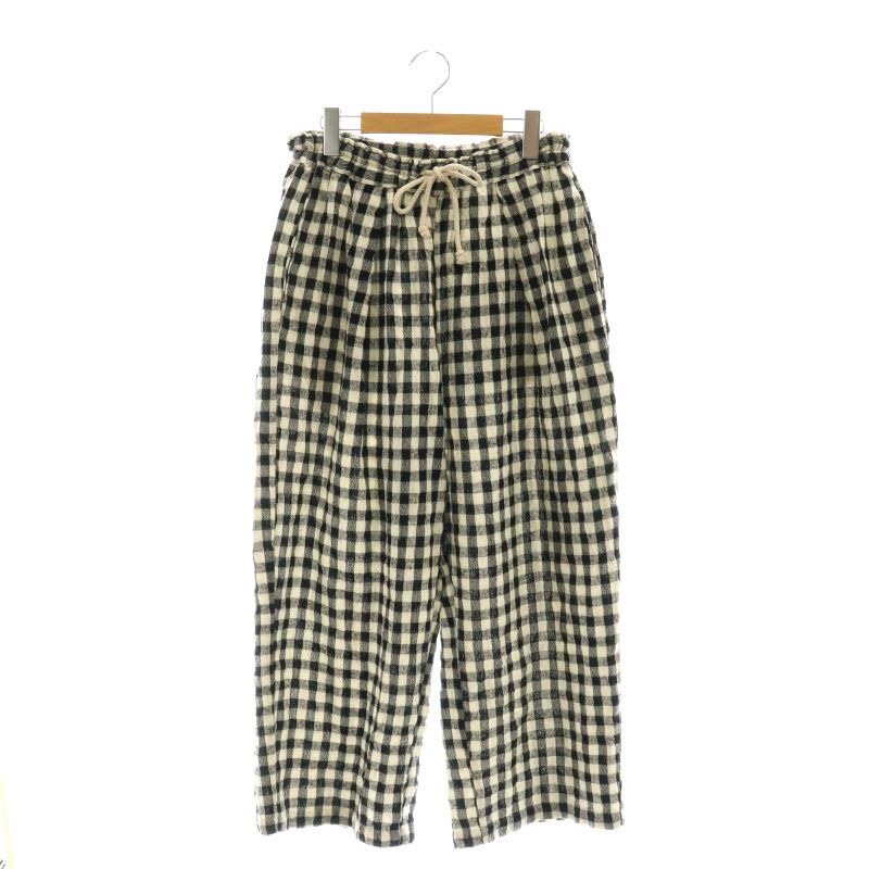 ネストローブ nest Robe 23AW ウールコットンリネンギンガムパンツ 