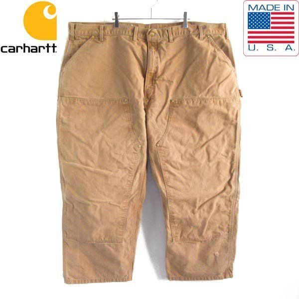 00s carhartt B01 ダック ダブルニー ペインターパンツ 実寸W50 L26 フェード ブラウン 茶系 カーハート アメリカ製 D150-25-0014ZV