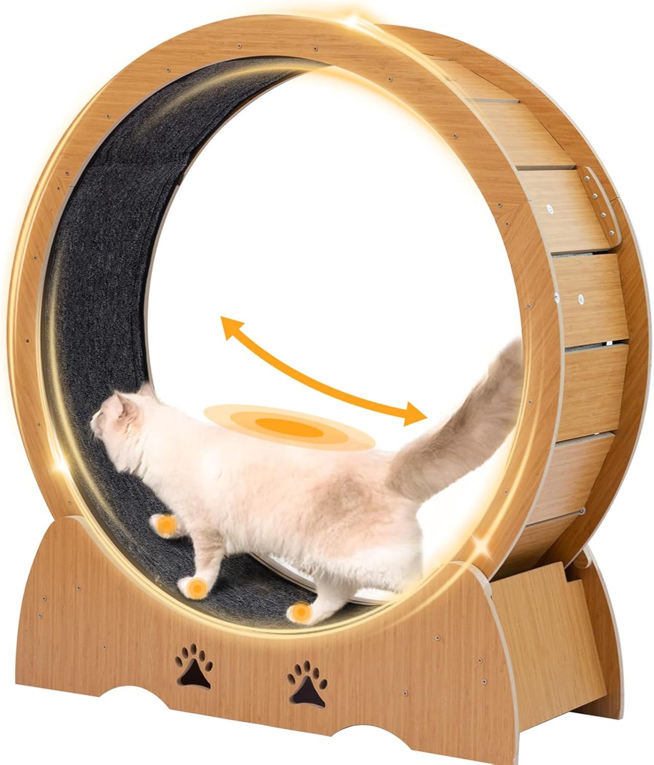 Shinyever キャットホイール 猫の車輪 猫 ホイール 猫用トレッドミル 直径100cm 猫ランニングホイール 回し車 猫用回し車 運動不足解消 低騒音とロック装置 日本語説明書付き