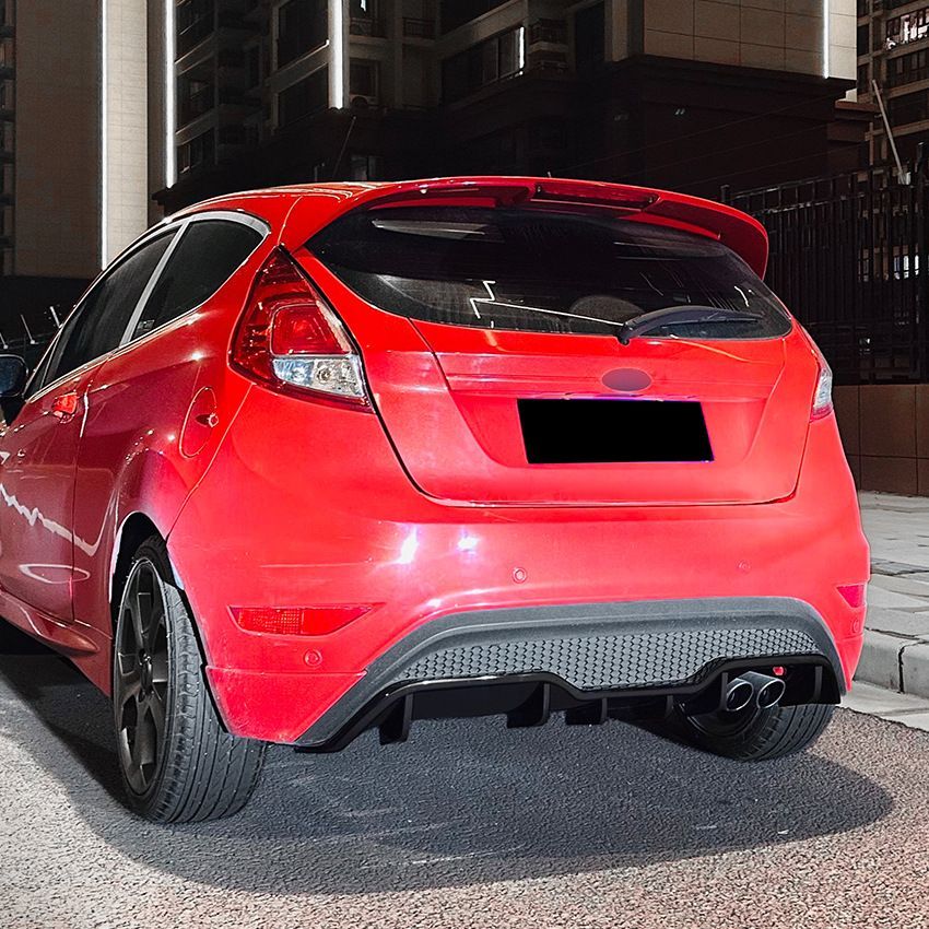 【送料無料】Ford Fiesta ST MK7 2012-2017 リアディフューザー リアアンダースポイラー ABS製 外装カスタム ピアノブラック/カーボン調LMQ62大人気