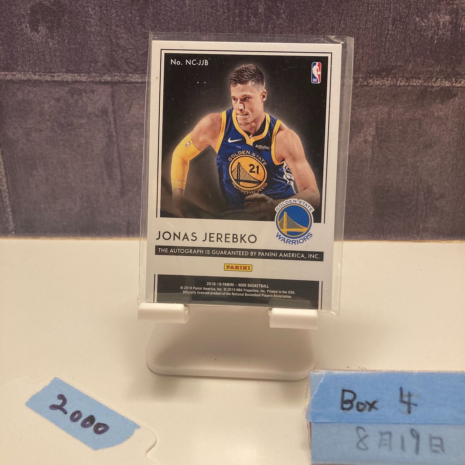 2018-2019 Panini Noir Jonas Jerebko 85/99 直筆サイン GOLDEN