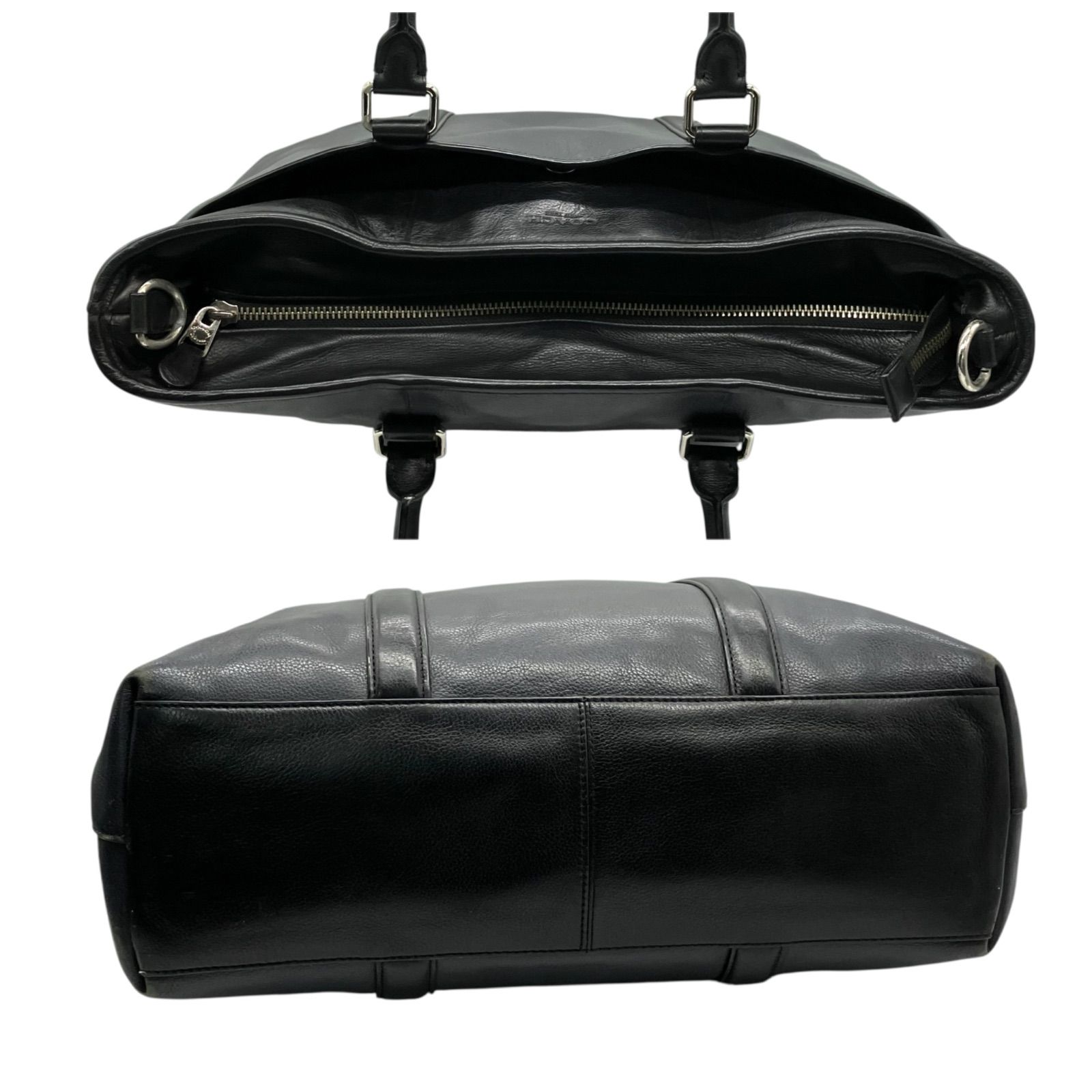 Coach メトロポリタン トートバッグ レザー 紺 黒 1388 - メルカリ