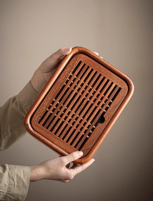 無垢材のシンプルな小さなティートレイ家庭用シンプルなティーテーブル1人用水貯蔵茶海茶セットトレイ乾燥茶トレイ
