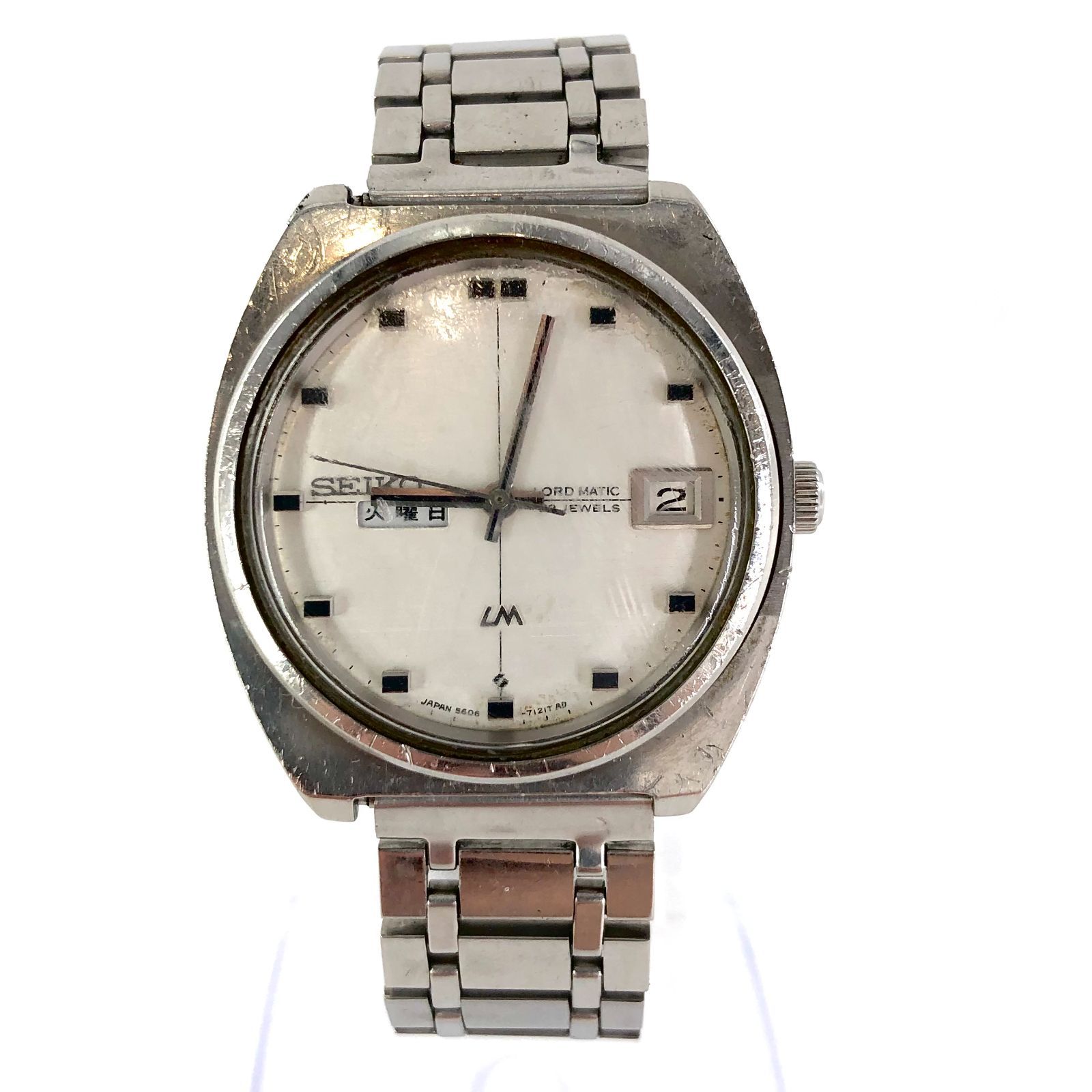 稼働品 セイコー ロードマチック 5606-7100 ラウンド シルバー