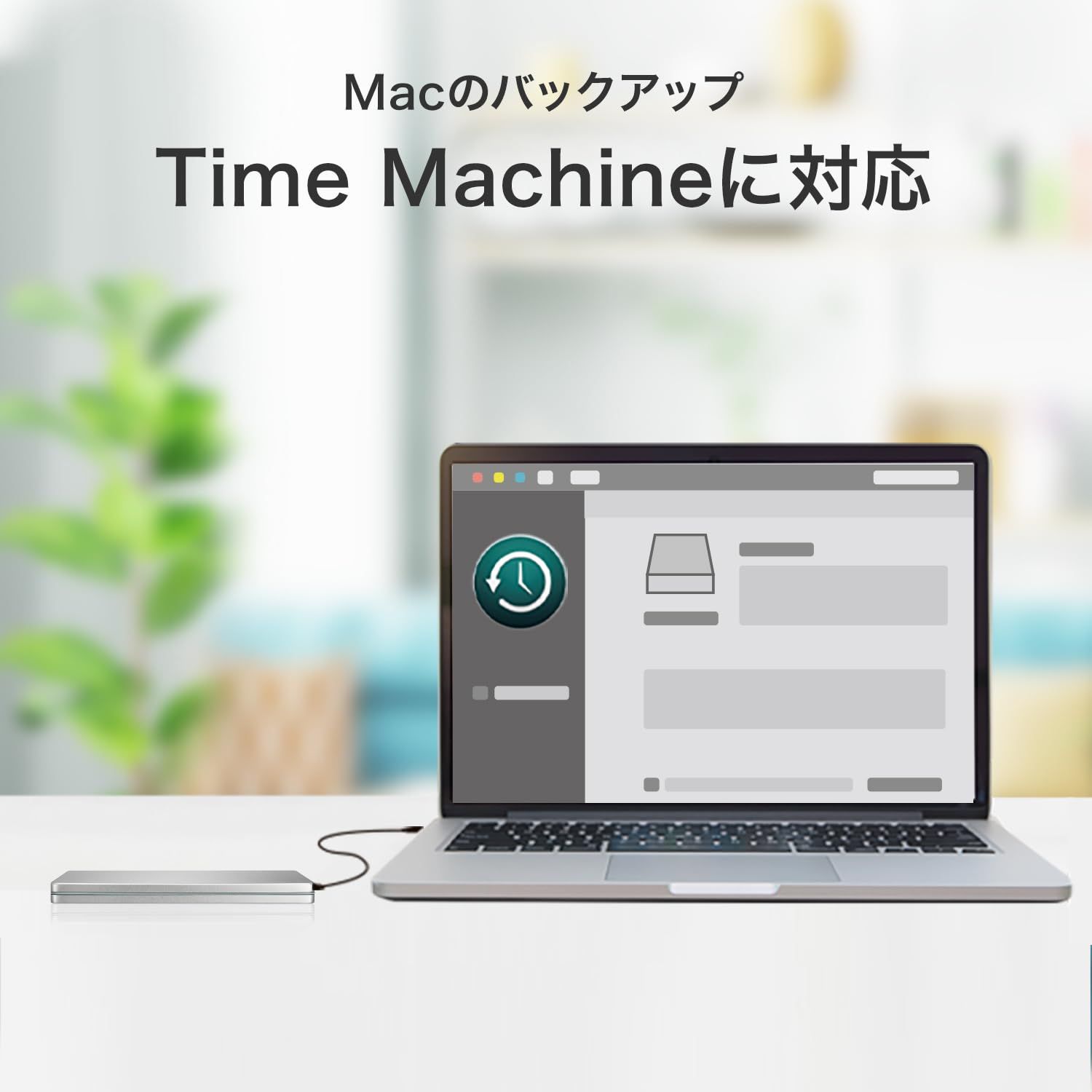 IODATA ポータブル HDD 1TB カクうす Mac Silver×Green USB 5Gbps Time Machine 対応 USB-A|USB-C 日本メーカー HDPX-UTSC1S|UE