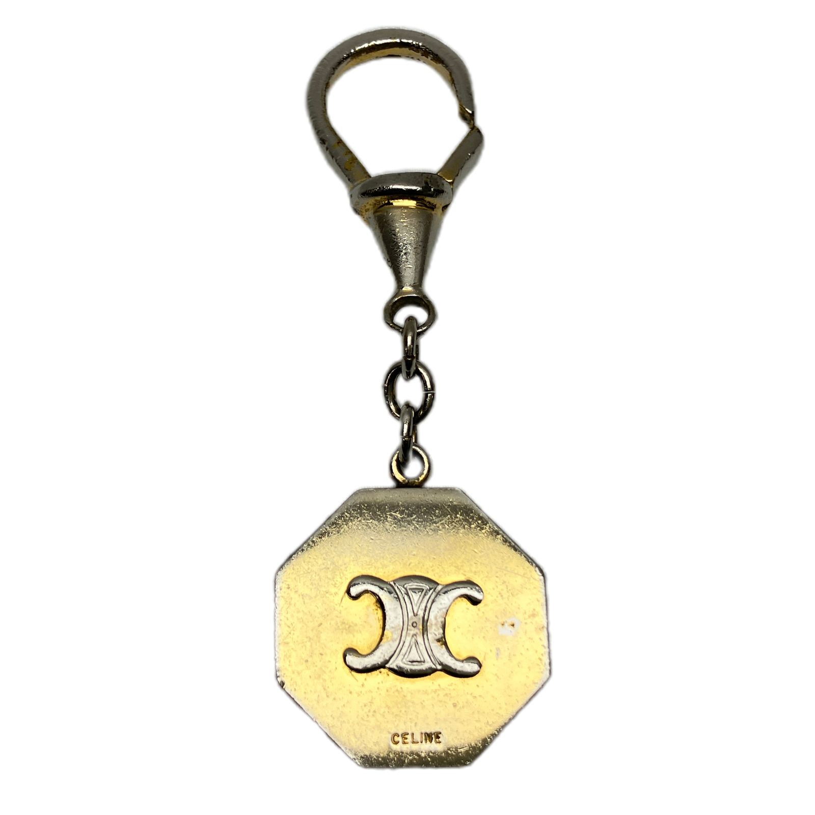 CELINE セリーヌ トリオンフ キーリング キーホルダー バッグチャーム 茶 CELINE - ☆セリーヌ☆ キーホルダー バッグチャーム レザー