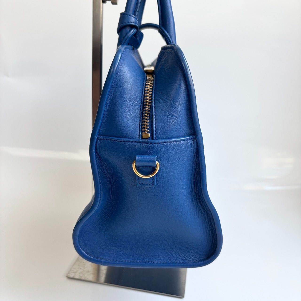 SAINT LAURENT ブルーハンドバッグ 極美品 SAINT LAURENT PARIS サンローランパリス カバス