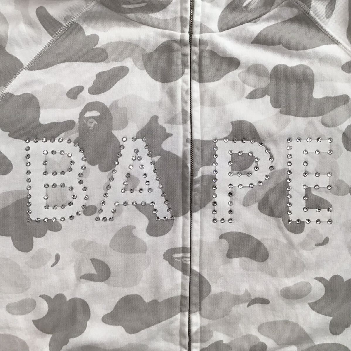APE BAPE スワロフスキー　ラインストーン　パーカー　camo 迷彩　L APE BAPE スワロフスキーラインストーンパーカーcamo 迷彩L