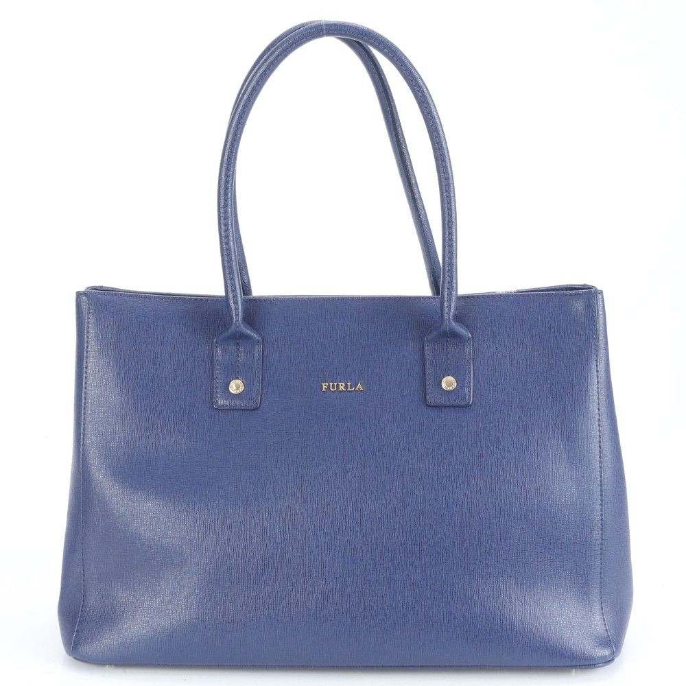 FURLA フルラ レザーハンドバッグ ヴィンテージ ネイビー系 肩掛可 ◇中古品◇FURLA フルラ レザー コンスタンザ 巾着型 2WAY