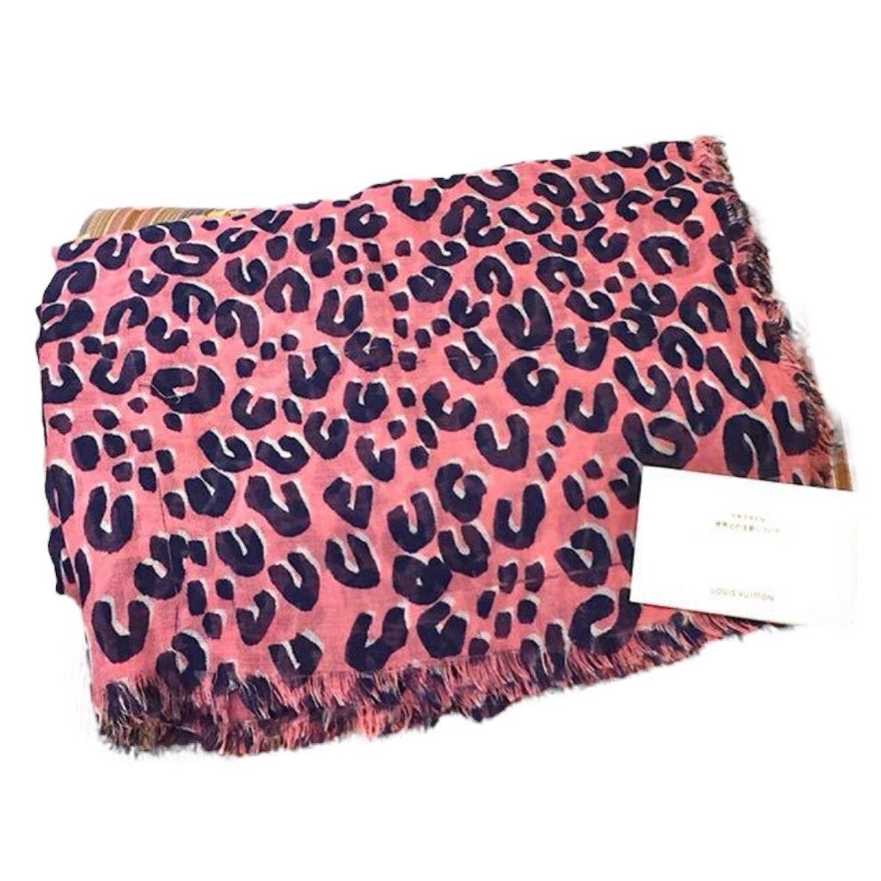 LOUIS VUITTON ルイヴィトン カシミア シルク ストール ピンク LOUIS