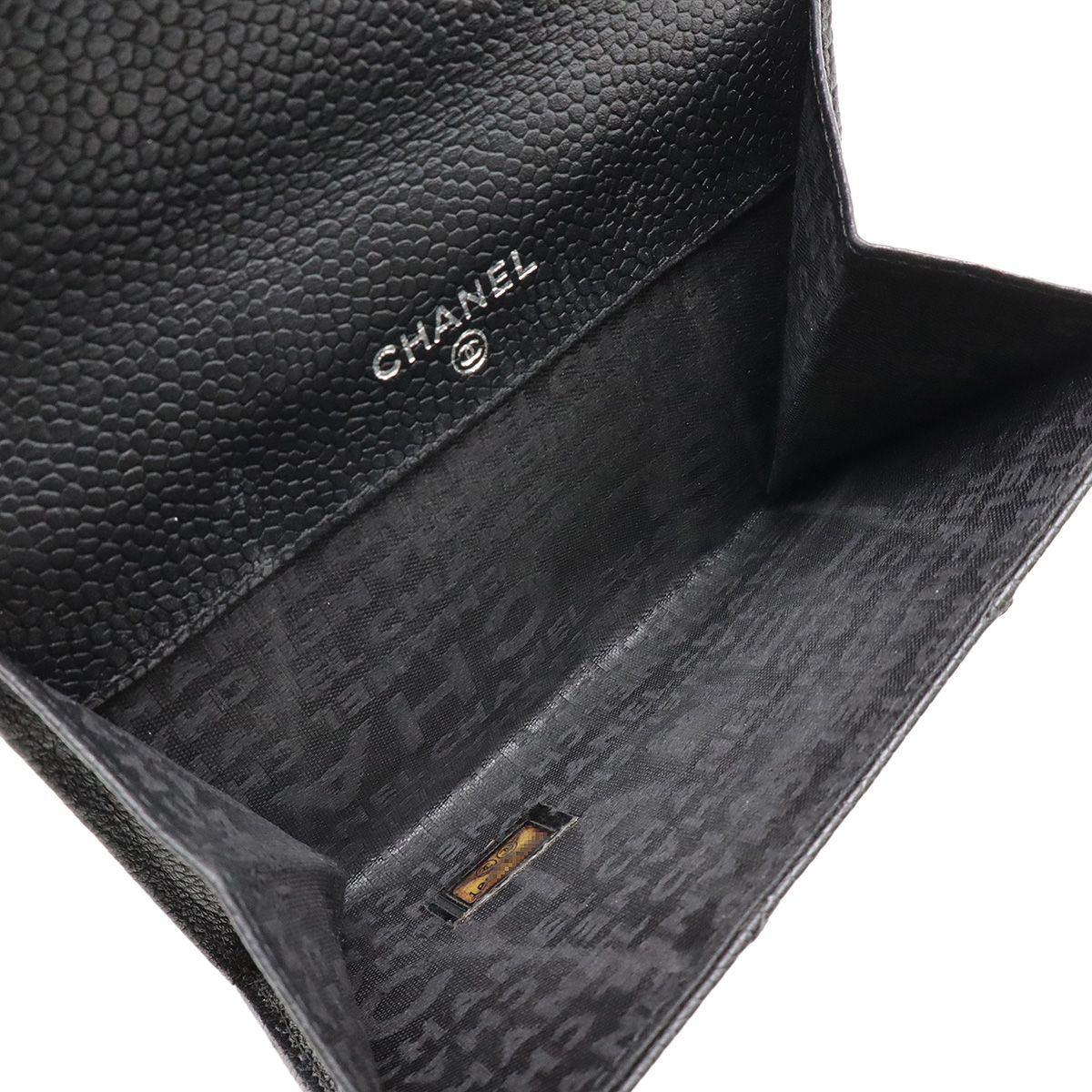 CHANEL シャネル チョコバーステッチ ロゴ 2つ折財布 二つ折り Wホック