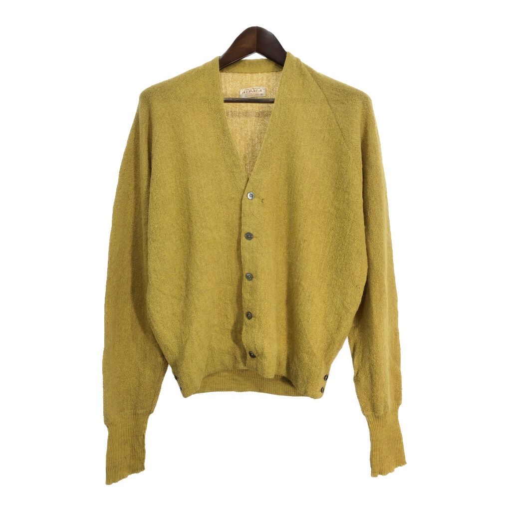 60's スウェード×ニット 切り替え カーディガン アーガイル ヴィンテージ 60s Sportswear アーガイル スエード切り替え ニット カーディガン