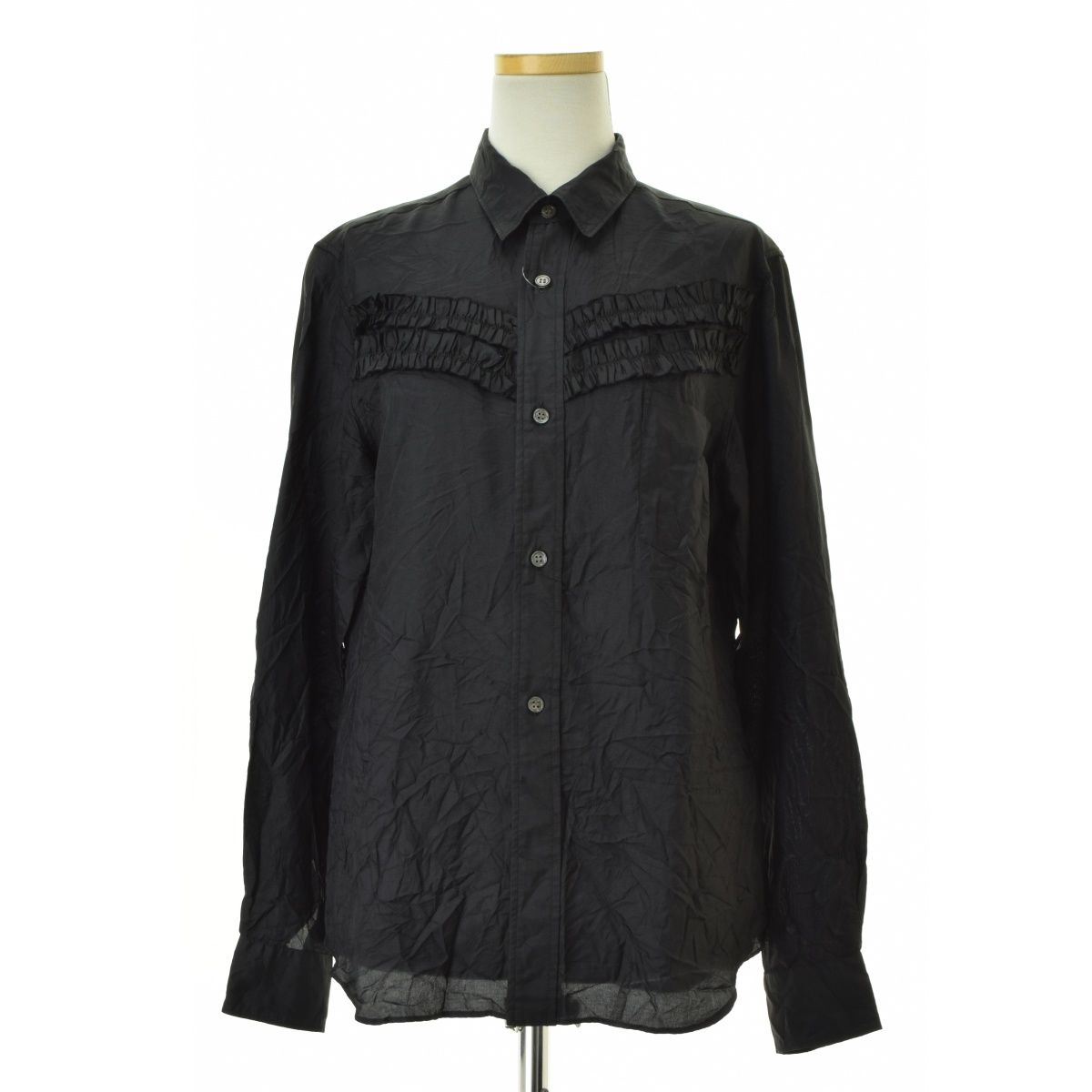 COMMEdesGARCONSCOMMEdesGARCONS】アセテート フリル長袖シャツ