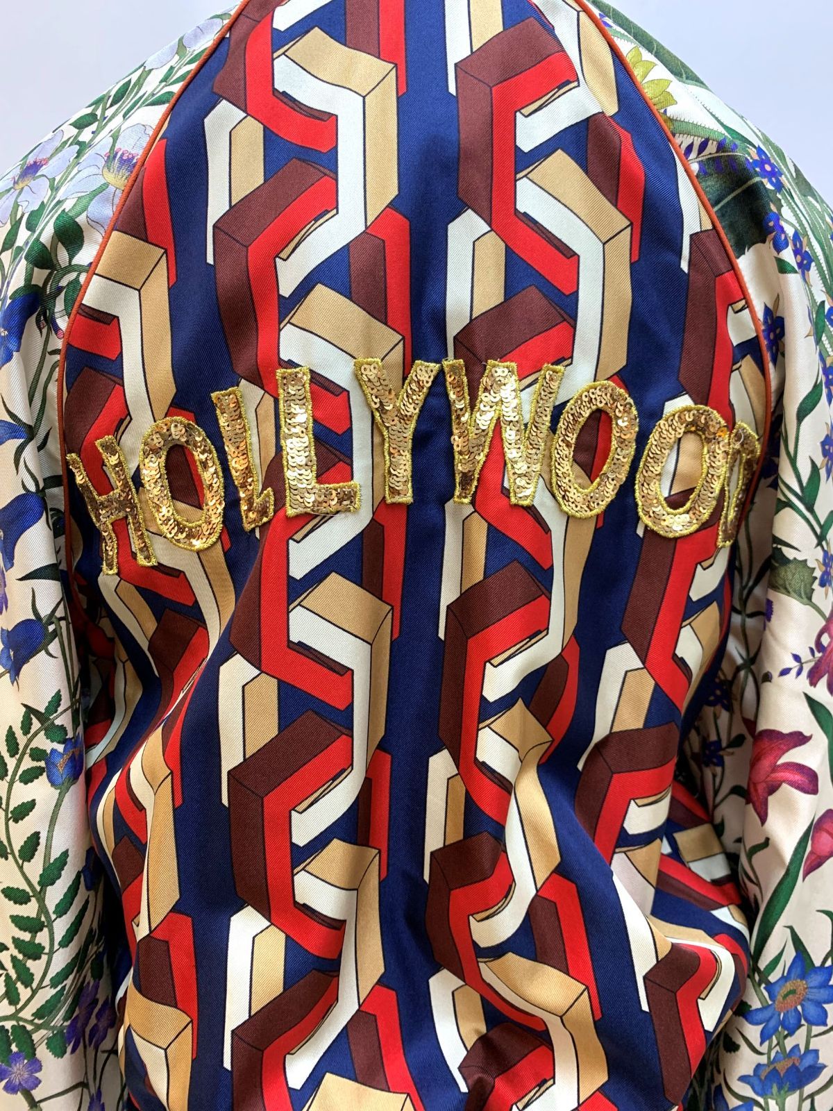 GUCCI グッチ フローラル タイガープリント シルク ボンバー 