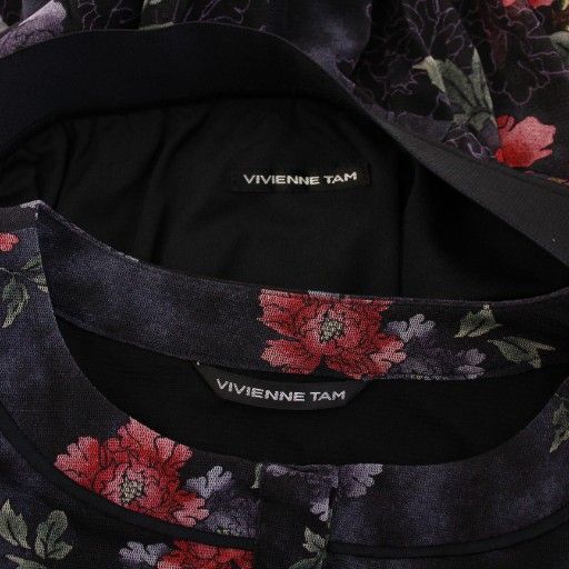 美品 ヴィヴィアンタム パワーネット 花柄 スカート フレア ヴィヴィアンタム VIVIENNE TAM セットアップ ブラウス ノー