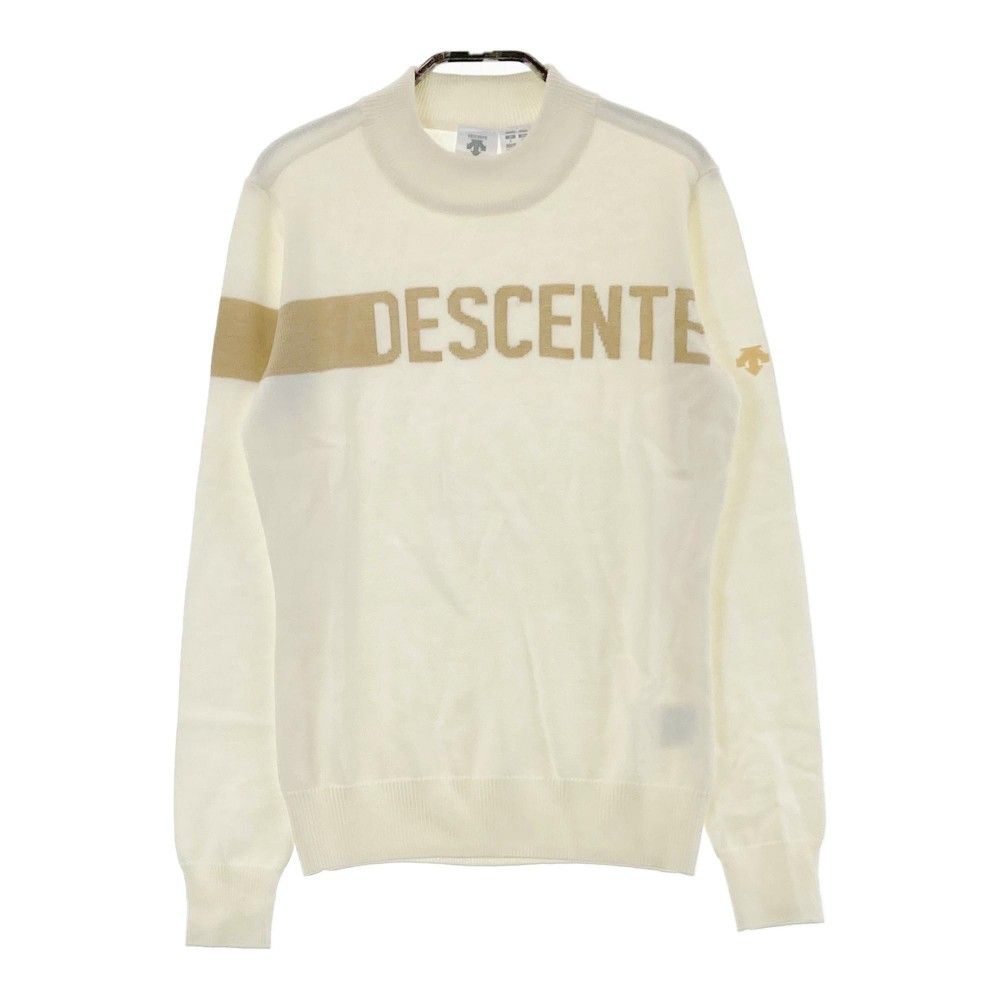 サイズ：S DESCENTE GOLF デサントゴルフ  モックネックニットセーター ウール混  ホワイト系 [240101423434] ゴルフウェア レディース ストスト サイズ：S DESCENTE GOLF デサントゴルフ モックネックニット