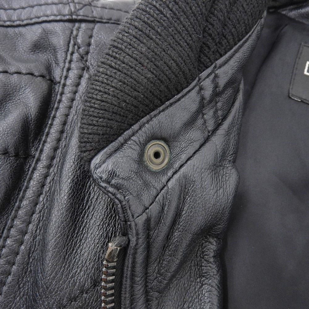 ドルチェ＆ガッバーナ　中綿　ラムレザー　ライダース 美品 ドルチェ＆ガッバーナ DOLCE\u0026GABBANA 黒タグ ラムレザー 中綿