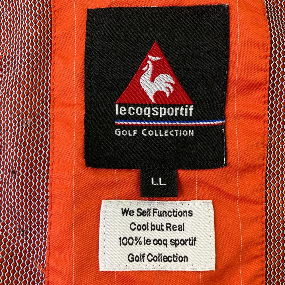 サイズ：LL LE COQ GOLF ルコックゴルフ  2WAY 裏メッシュ ジップジャケット ストライプ柄 オレンジ系 [240101445221] ゴルフウェア メンズ ストスト サイズ：LL LE COQ GOLF ルコックゴルフ 2WAY 裏メッシュ ジップ