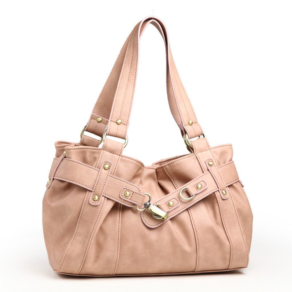 Color ピンク プラグマ ヴィンテージ風ハンドバッグ ショルダーバッグ レディース ピンク