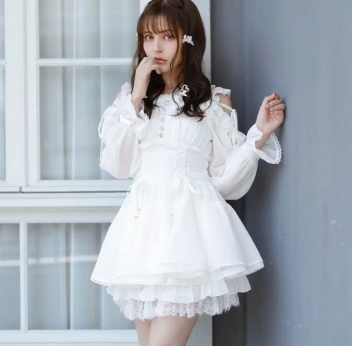 2025 SS LIZ LISA リズリサ シフォン セットアップ 白 量産型地雷系