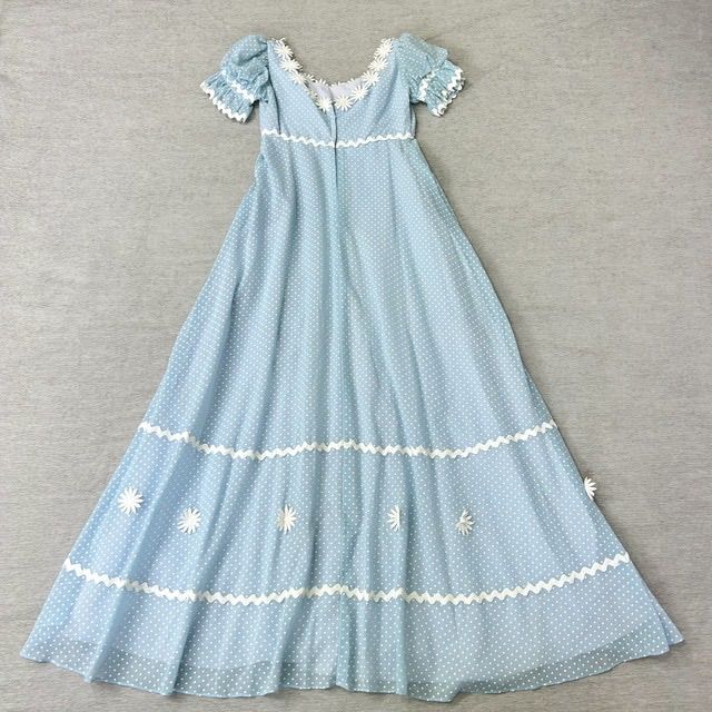 ドット柄パフスリーブロングドレス ベージュ ドット柄 パフスリーブ ロングワンピース