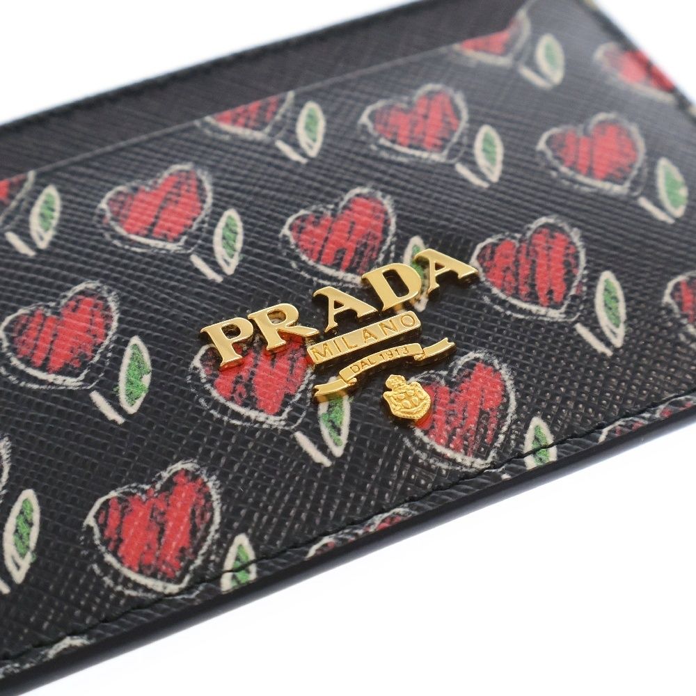 PRADA (プラダ) サフィアーノレザー 総柄プリントカードケース  