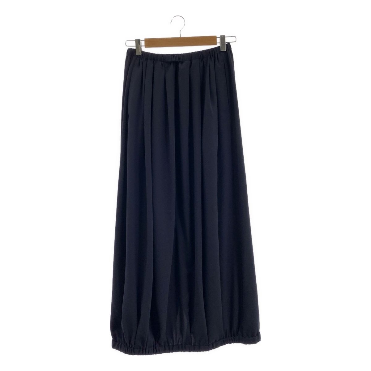 ENFOLD | エンフォルド | GATHER STRAIGHT SKIRT | ウエストゴム スリット ボリューム スカート | 38 | ダークネイビー | レディース