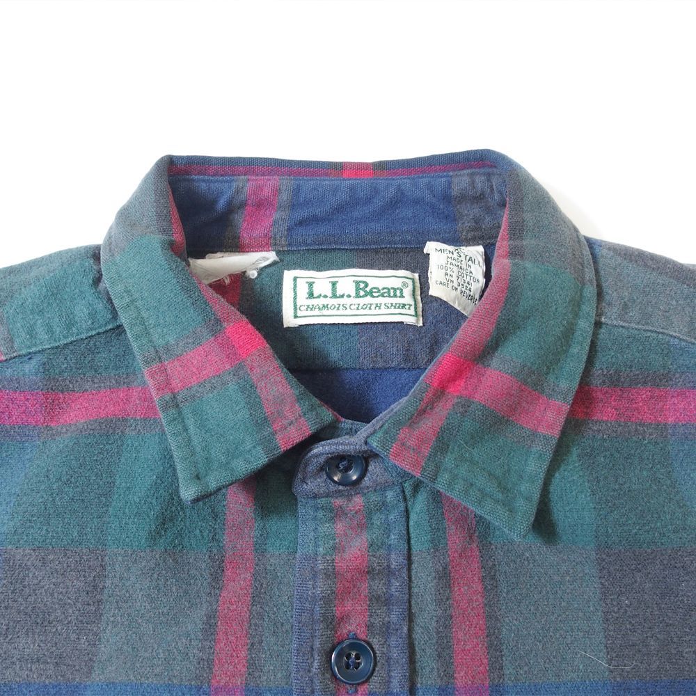 90s L.L.Bean CHAMOIS CLOTH SHIRT タータンチェック コットン 