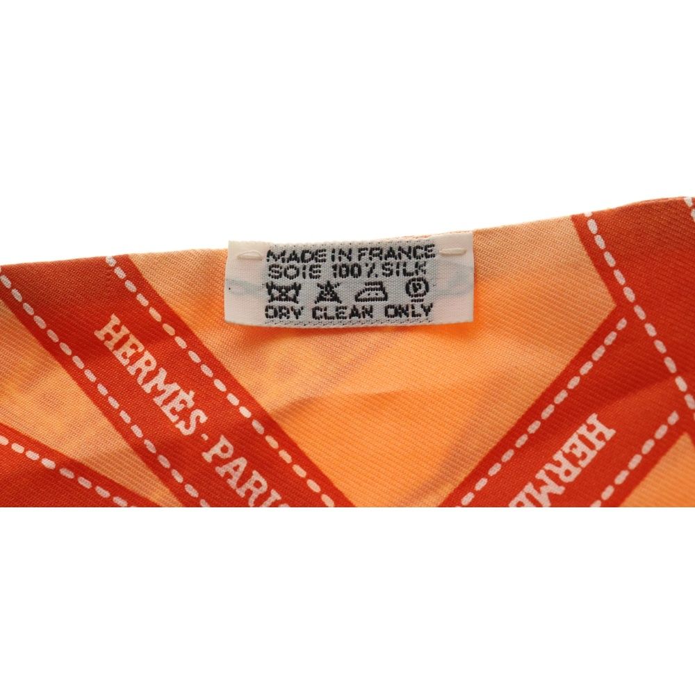 HERMES (エルメス) ツイリー ボルデュック ロゴ 総柄プリント シルク