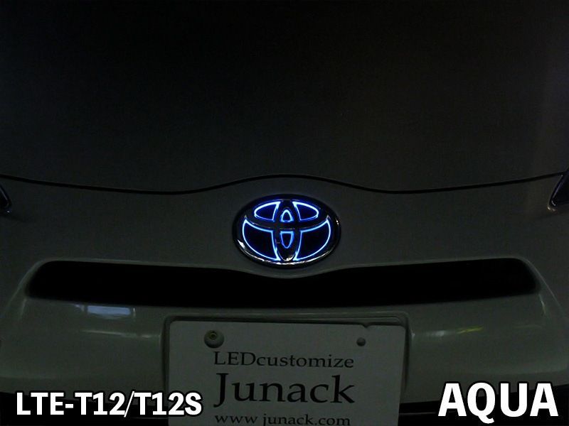 M s 10系 アクア NHP10 SAI AZK10 Junack フロント LEDトランスエンブレム スリムライン ブルー 青 ジュナック 社外 パーツ 部品 外装 カスタム 10アクア LTE-T12 要在庫