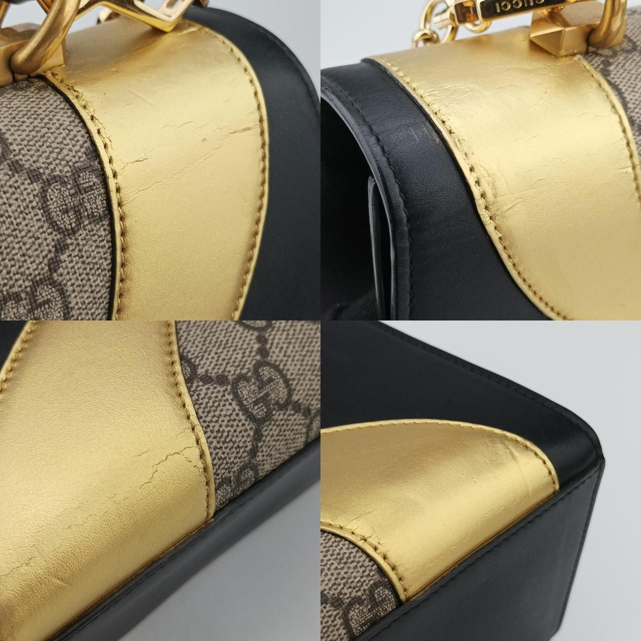 グッチGucciオジリデベージュ×ブラック×マルチカラーPVCコーティングキャンバス×レザー476435E023553314