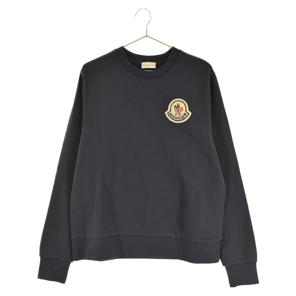 MONCLER (モンクレール) 23AW FELPA GIROCOLLO スウェットトレーナー ロゴパッチ ネイビー I20938G00027  899TR - メルカリ