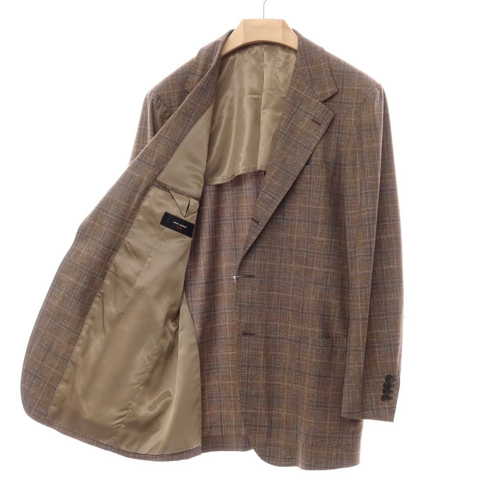 【中古】リングヂャケット リングジャケット RING JACKET ウールシルク 3B テーラードジャケット ブラウンxブルー【サイズ表記なし（L位）】【メンズ】-3