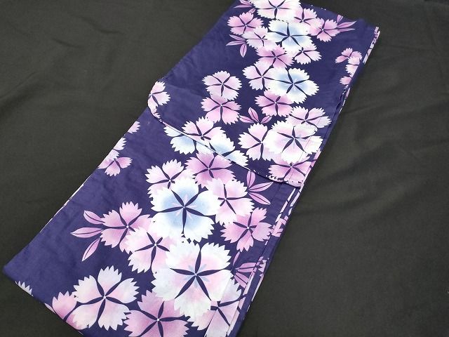 平和屋本店□浴衣 まとめて 3点 花柄 朝顔 紫陽花 など 着用可能