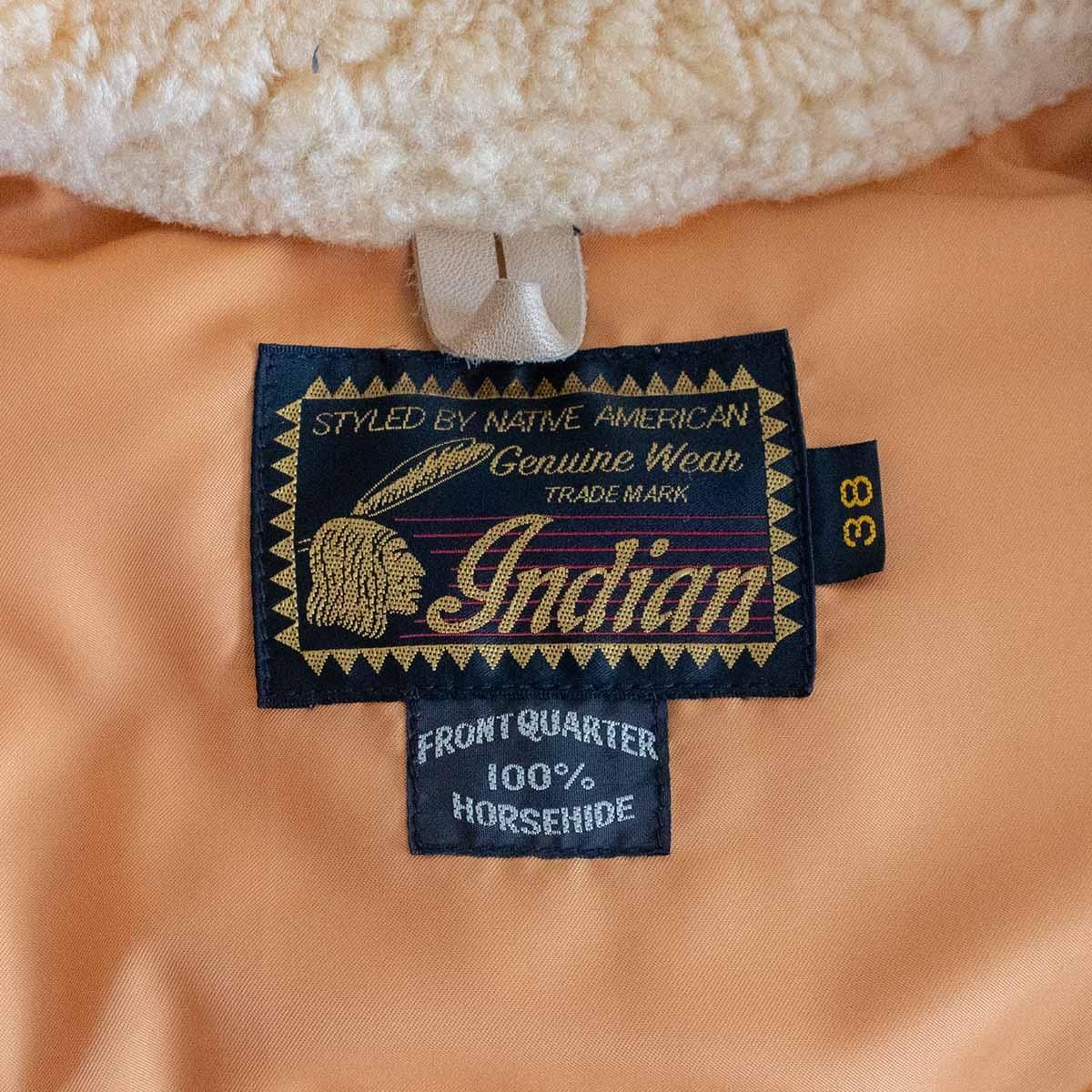 Indian 100%ホースハイド ダウンベスト 38 Indian 100%ホースハイド ダウンベスト 38