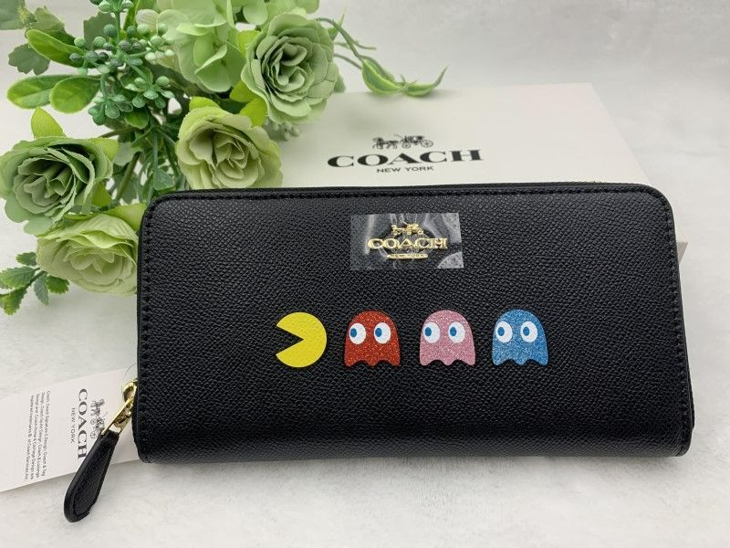 コーチ 長財布 COACH 財布 パックマン限定コラボアコーディオン ウォレット プレゼント 贈り物 ギフト ラウンドファスナー ロング ジップ ファッション レディース メンズ 新品 未使用 F55736 C334-25