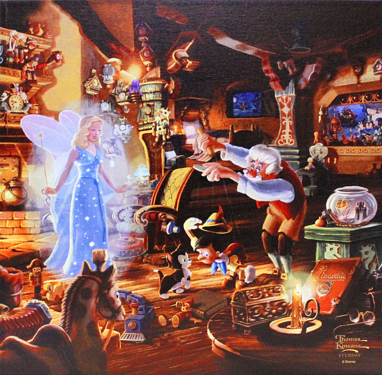 ディズニー/トーマス キンケード「ピノキオ/ゼペットのピノキオ」展示
