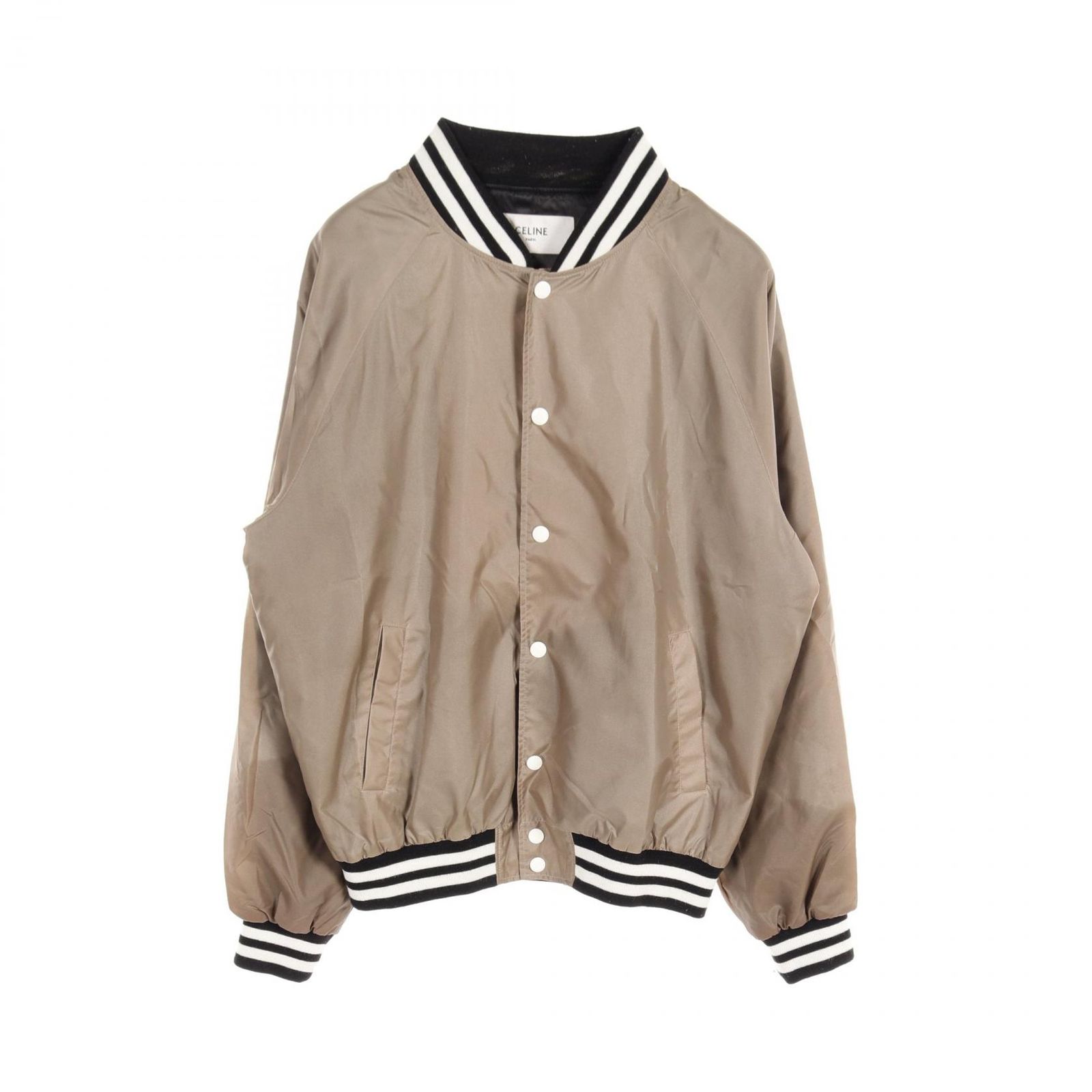 極美品 CELINE テディナイロンジャケット CELINE by Hedi Simane ロゴ テディナイロン ジャケット (CELINE