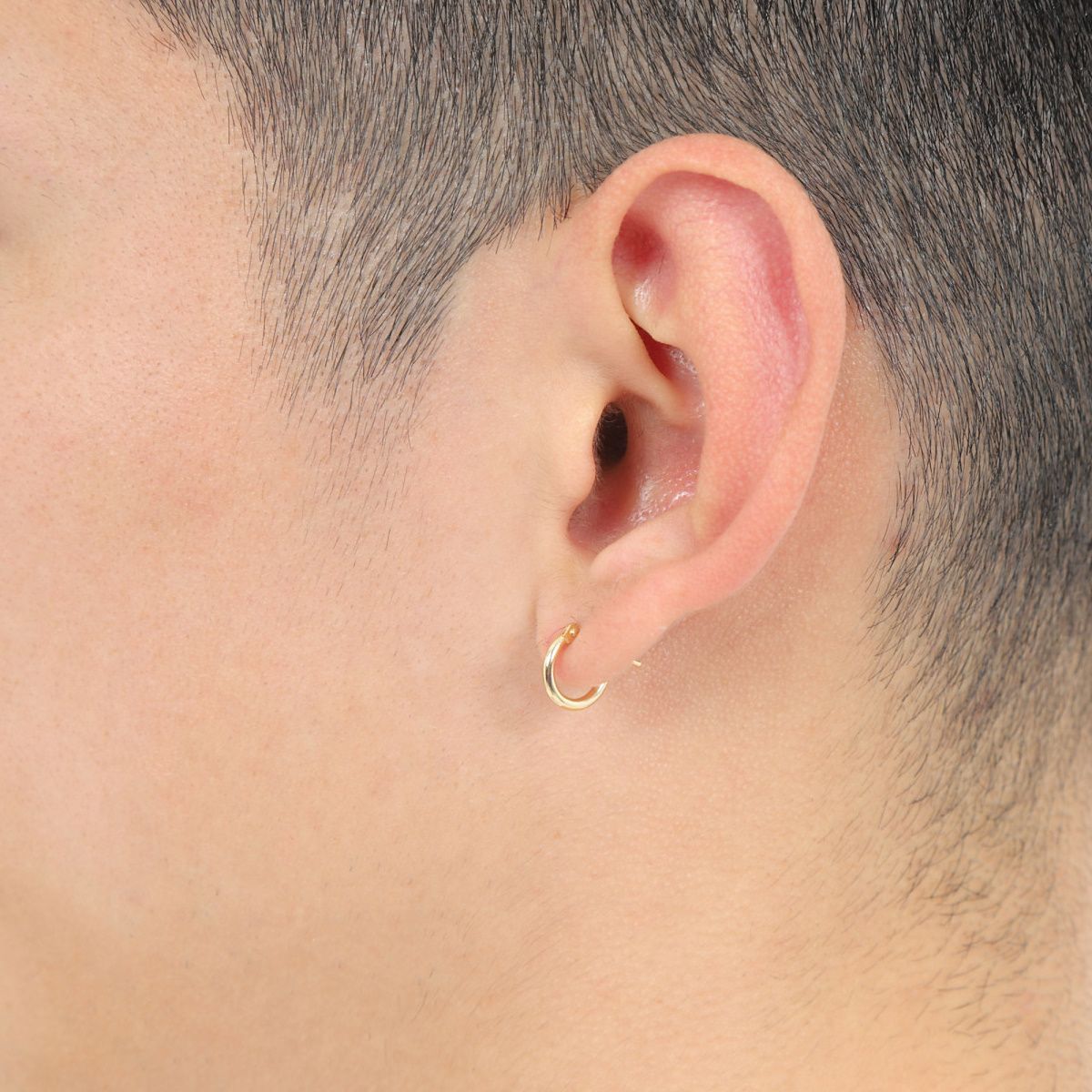 18金 フープピアス 1.5×10mm 片耳 ゴールド リング ピアス K18 18K 