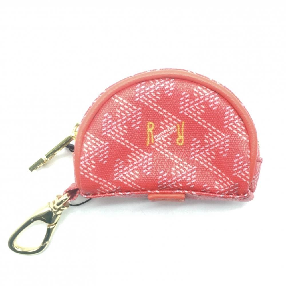 【新品】レザレクション ボールケース ピンク系×白 総柄 ティー装着可 カラビナ付ゴルフ Resurrection