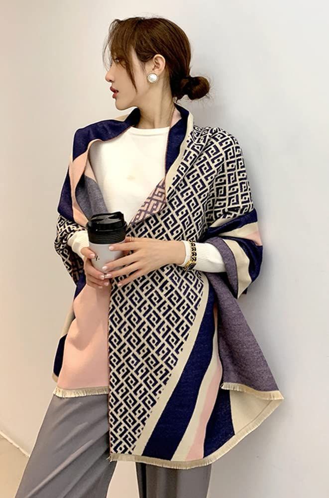 まもなく終了 厚手 大判 マフラー ストール スカーフ ビンテージ レディース ショール Euyqs