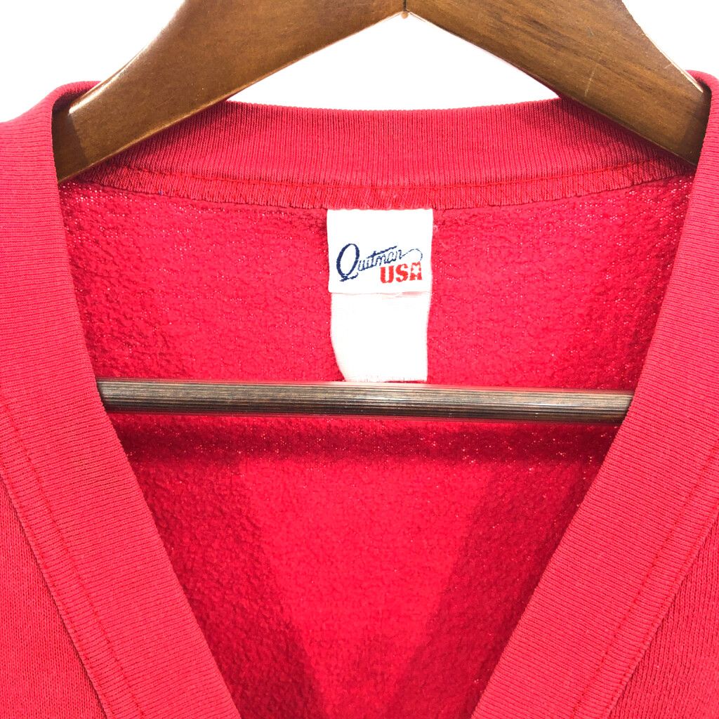90年代 USA製 Quitman スウェット カーディガン レッド (メンズ L相当