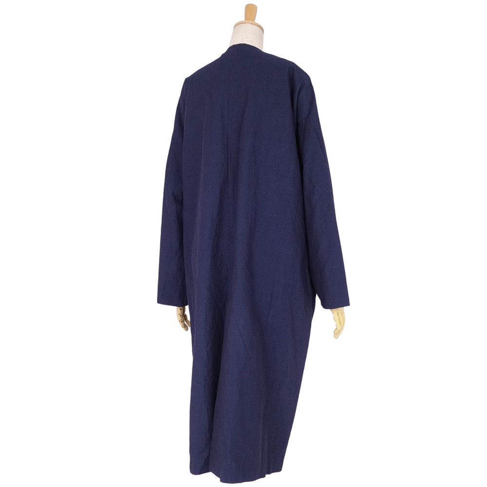 ENFOLD ネイビー ロングコート 36 美品 エンフォルド ENFOLD コート ロングコート ガウンコート コットン