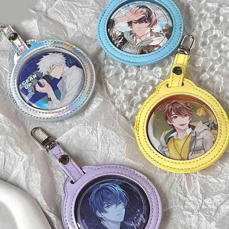 缶バッジ入り バッジ レザー調 バッジバッグ カバー 付き クリア