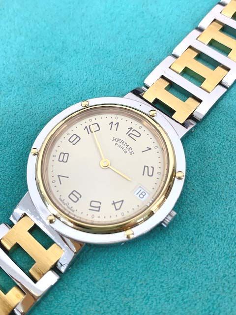 8DM43 HERMES エルメス 腕時計 クリーパー CL4210 電池交換済 HERMES エルメス クリッパー CL4.210の電池交換