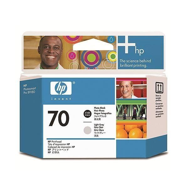 （まとめ） HP70 プリントヘッド フォトブラック／ライトグレー C9407A 1個 〔×3セット〕