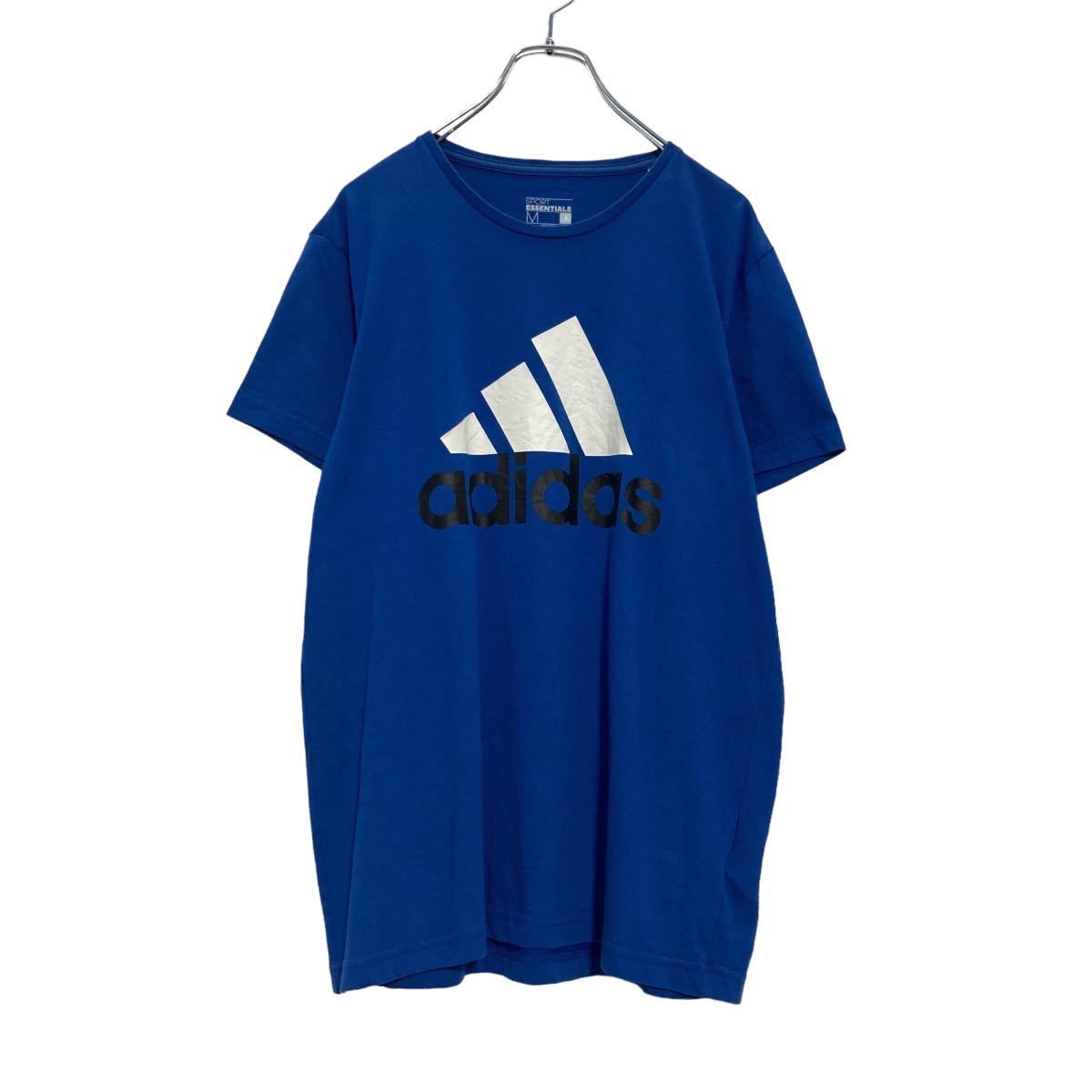 adidas 半袖 プリント Tシャツ M ブルー ホワイト ブラック アディダス