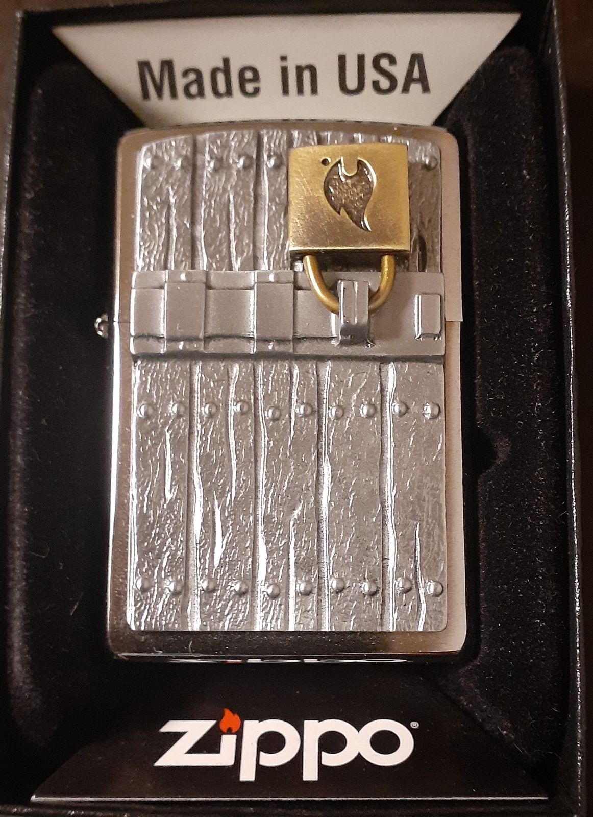 希少品 ZIPPO ジッポー 南京錠の扉レリーフ・ヘヴィプレート