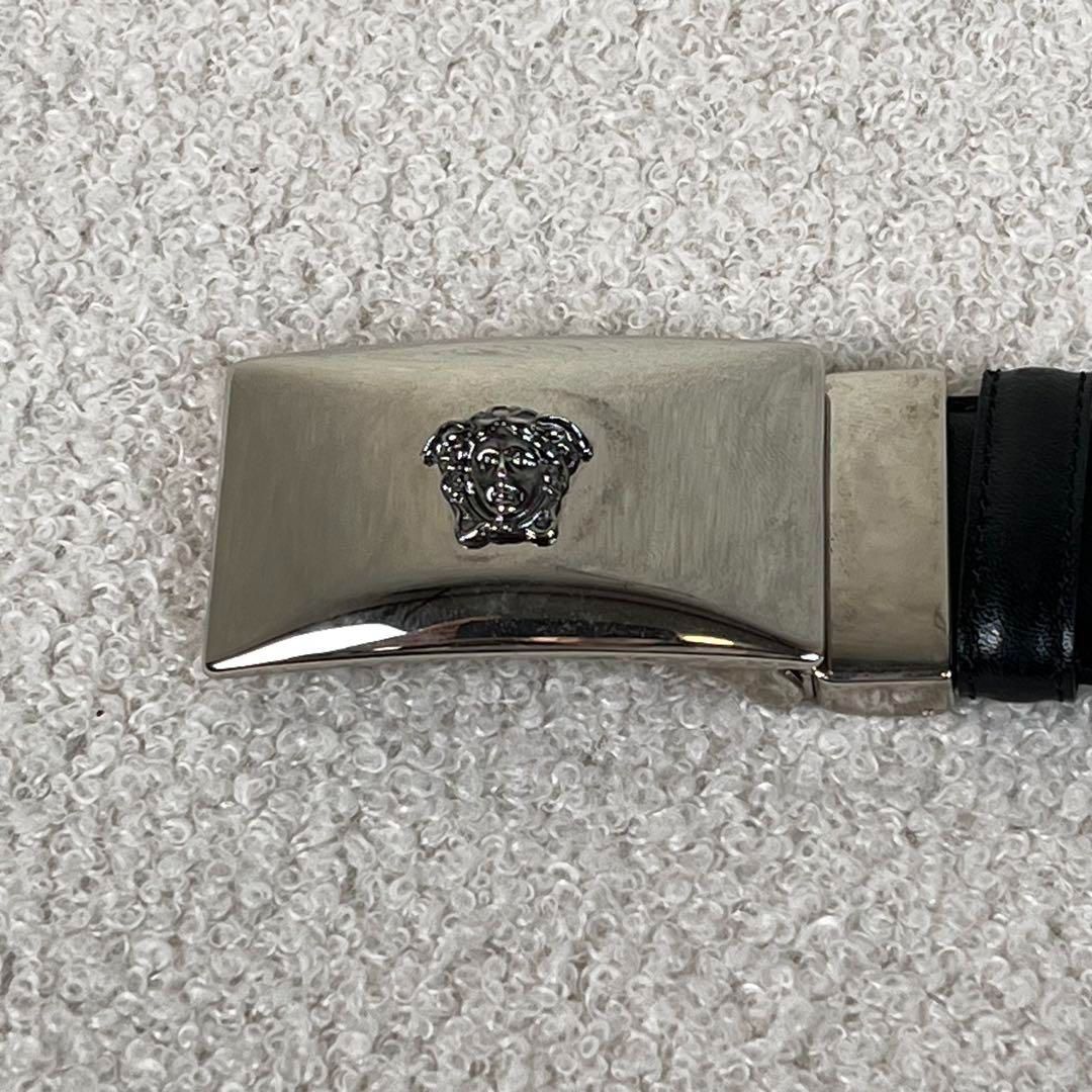希少 未使用級 VERSACE メデューサ レザー ブラック シルバー