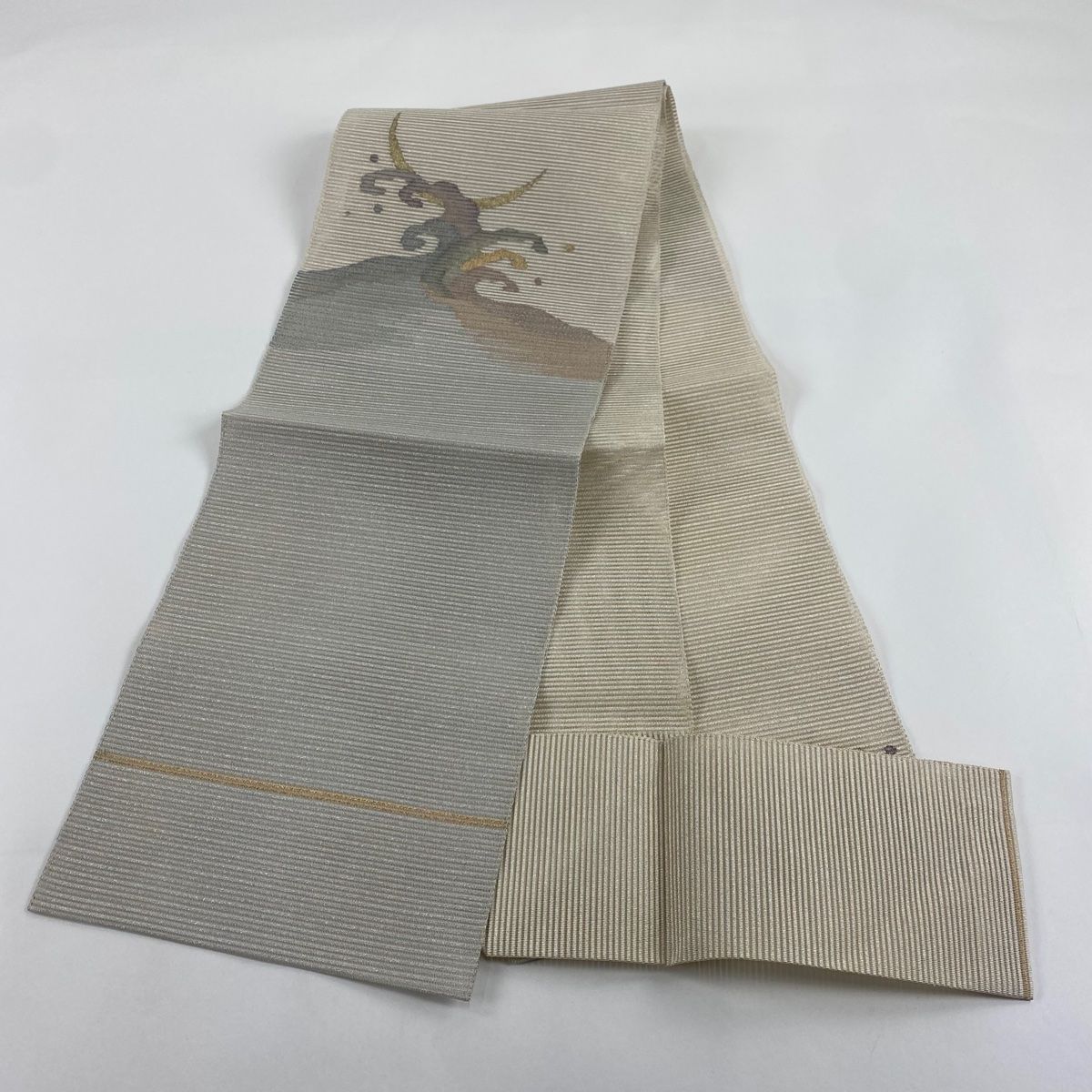 名古屋帯 美品 秀品 夏帯 絽 八寸名古屋帯 松葉仕立て トンネル
